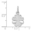 Sterling Silver Rhodium-plated Polished Clover Charm