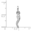 Sterling Silver Rhodium-plated Italian Horn Charm QC6086