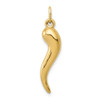 14k Yellow Gold 3D Italian Horn Charm C3040