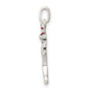 Sterling Silver Polished Enamel Christmas Stocking Charm QC8615