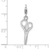 Sterling Silver Polished Scissors w/Lobster Clasp Charm