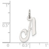 Sterling Silver Rhodium-plated Small Fancy Script Initial A Charm