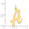 14k Yellow Gold Large Script Initial A Charm