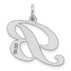 Sterling Silver Rhodium-plated Large Fancy Script Initial B Charm