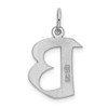 Sterling Silver Rhodium-plated Medium Block Initial B Charm QC5089B