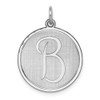 Sterling Silver Rhodium-plated Brocade-Like Initial B Charm QC4162B