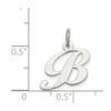 Sterling Silver Rhodium-plated Small Fancy Script Initial B Charm