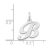 14K White Gold Small Fancy Script Initial B Charm