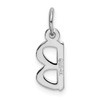 14K White Gold Small Slanted Block Initial B Charm