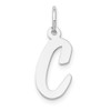 14K White Gold Medium Script Initial C Charm