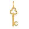 14k Yellow Gold Letter C Key Charm