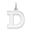 Sterling Silver Rhodium-plated Medium Block Initial D Charm QC5095D