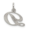 Sterling Silver Rhodium-plated Small Fancy Script Initial D Charm