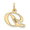 14k Yellow Gold Small Fancy Script Initial D Charm