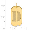 14k Yellow Gold Polished Letter D Initial Dog Tag Charm