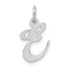 14K White Gold Small Fancy Script Initial E Charm