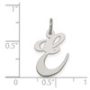 Sterling Silver Rhodium-plated Medium Fancy Script Initial E Charm