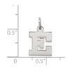 Sterling Silver Rhodium-plated Small Block Initial E Charm