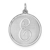 Sterling Silver Rhodium-plated Brocade-Like Initial E Charm QC4162E