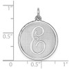 Sterling Silver Rhodium-plated Brocade-Like Initial E Charm QC4162E