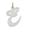 Sterling Silver Rhodium-plated Large Fancy Script Initial E Charm