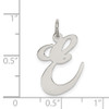 Sterling Silver Rhodium-plated Large Fancy Script Initial E Charm