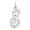 14K White Gold Large Script Initial E Charm