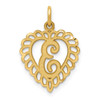 14k Yellow Gold Initial E Charm C568E