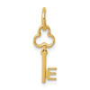 14k Yellow Gold Letter E Key Charm