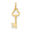 14k Yellow Gold Letter E Key Charm