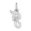 14K White Gold Small Script Initial F Charm