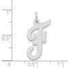 14K White Gold Large Script Initial F Charm