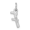 Sterling Silver Rhodium-plated Small Initial F Charm