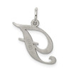 Sterling Silver Rhodium-plated Medium Fancy Script Initial F Charm