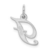 Sterling Silver Rhodium-plated Small Fancy Script Initial F Charm
