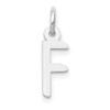 14K White Gold Small Slanted Block Initial F Charm