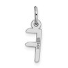 14K White Gold Small Slanted Block Initial F Charm