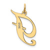 14k Yellow Gold Large Fancy Script Initial F Charm