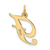 14k Yellow Gold Medium Fancy Script Initial F Charm