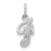 10k White Gold Initial F Charm