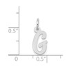 14K White Gold Small Script Initial G Charm