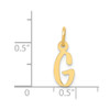 14k Yellow Gold Small Slanted Block Initial G Charm