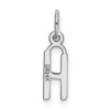 14K White Gold Small Slanted Block Initial H Charm