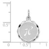 Sterling Silver Rhodium-plated Brocade-Like Initial H Charm QC4161H