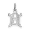 14K White Gold Diamond-cut Initial H Charm