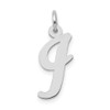 14K White Gold Medium Script Initial I Charm