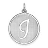 Sterling Silver Rhodium-plated Brocade-Like Initial I Charm QC4162I