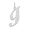 14K White Gold Small Fancy Script Initial I Charm