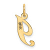 14k Yellow Gold Small Fancy Script Initial I Charm