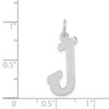 14K White Gold Small Script Initial J Charm